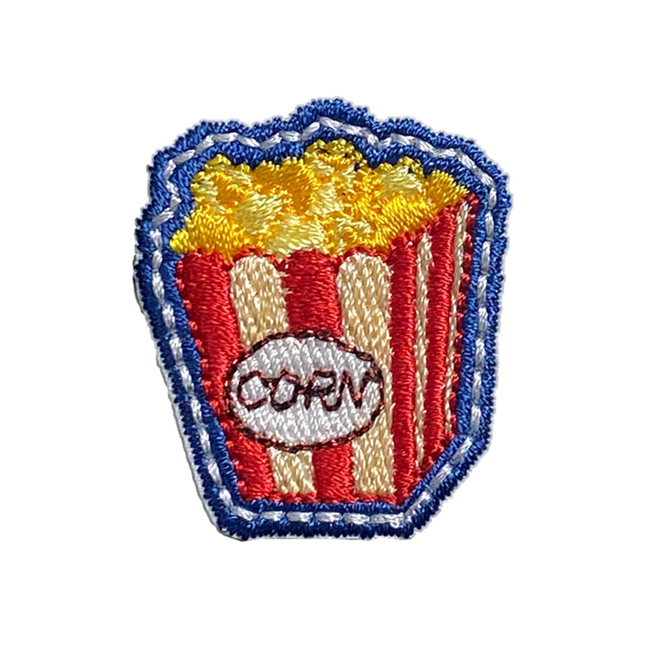 Movie-style Popcorn, Concession Food, Embroidered, Iron on Patch